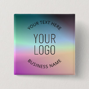 Upload Logo   Colourful Changing Gradient Colours  15 Cm Square Badge