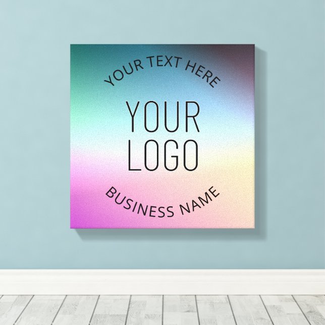 Upload Logo | Colourful Changing Gradient Colours  Canvas Print (Insitu(Wood Floor))
