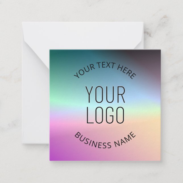 Upload Logo | Colourful Changing Gradient Colours  Card (Front)
