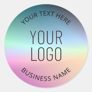 Upload Logo   Colourful Changing Gradient Colours  Classic Round Sticker