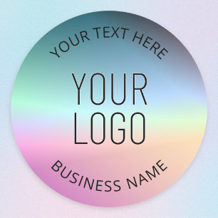 Upload Logo   Colourful Changing Gradient Colours  Classic Round Sticker