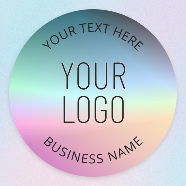 Upload Logo | Colourful Changing Gradient Colours  Classic Round Sticker (Creator Uploaded)