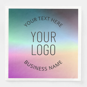 Upload Logo Colourful Changing Gradient Colours Napkin