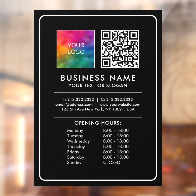 Upload Logo Custom QR Code Opening Hours List (Sheet 2)