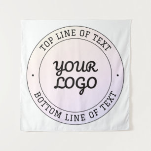 Upload Logo & Custom Text   Peach Pink & Purple Tapestry