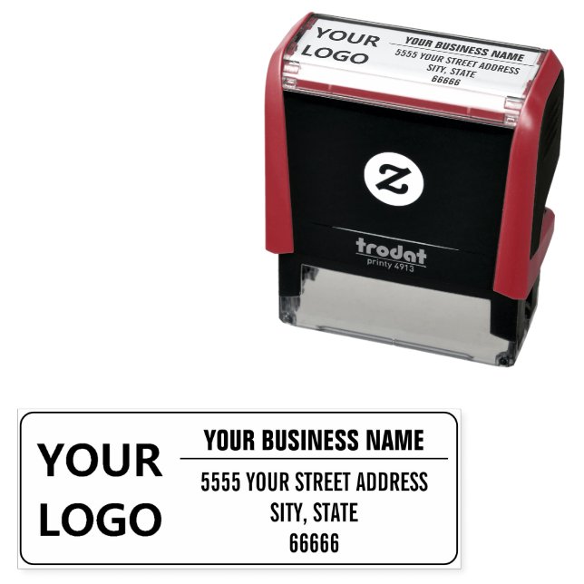 Upload Logo or Photo Name Address Stamp Example (In Situ)
