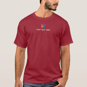 Upload Logo or Photo Text Small Font Mens Elegant T-Shirt