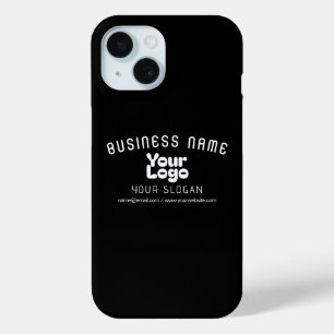 Upload Logo Retro-Modern Black & White (editable) iPhone 15 Case