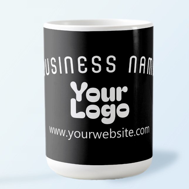 Upload Logo Retro-Modern Black & White (editable) Coffee Mug (Creator Uploaded)
