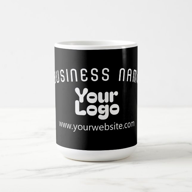 Upload Logo Retro-Modern Black & White (editable) Coffee Mug (Center)
