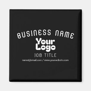 Upload Logo Retro-Modern Black & White (editable) Magnet