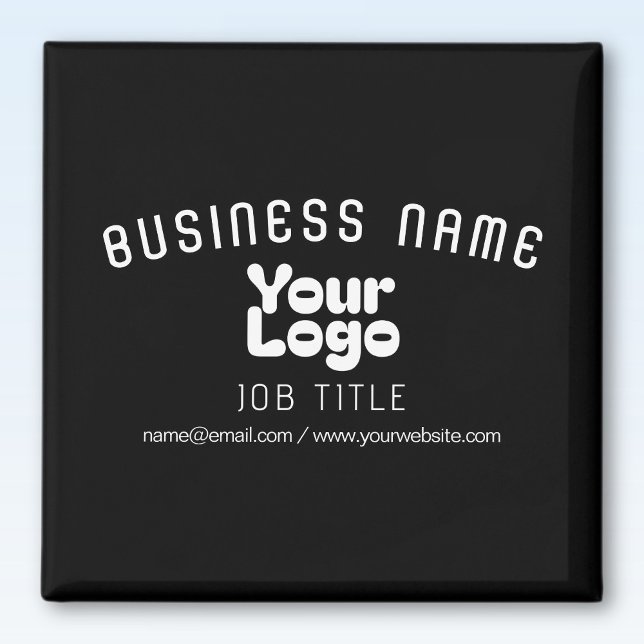 Upload Logo Retro-Modern Black & White (editable) Magnet (Creator Uploaded)