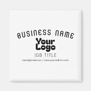 Upload Logo Retro-Modern White & Black (editable) Magnet