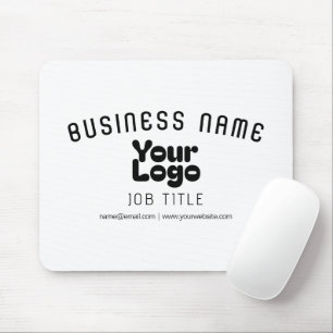 Upload Logo Retro-Modern White & Black (editable) Mouse Pad