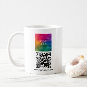 Upload Logo Sleek Template Scannable QR Code Coffee Mug