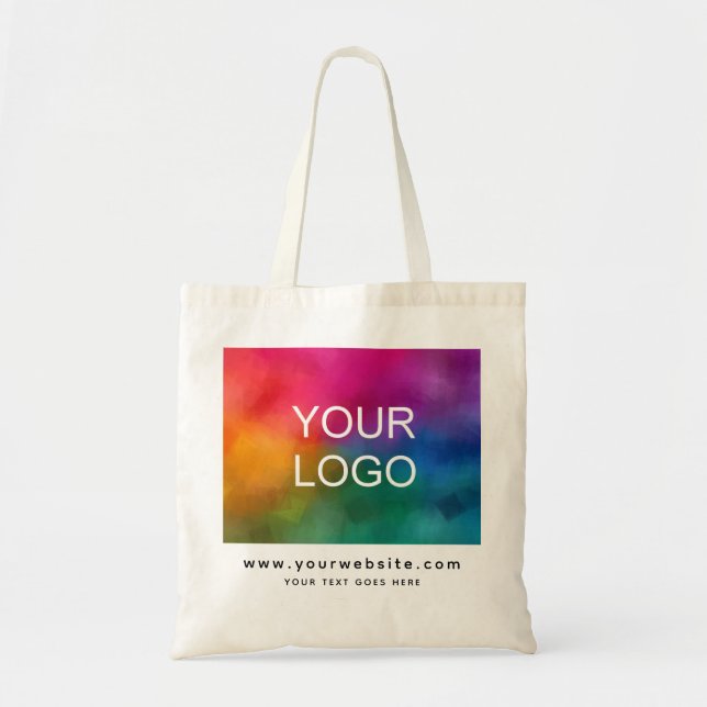 Upload Logo Website Address Template Promotional Tote Bag (Front)