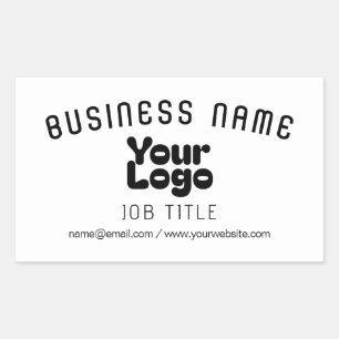 Upload Logo   White & Black (editable) Rectangular Sticker