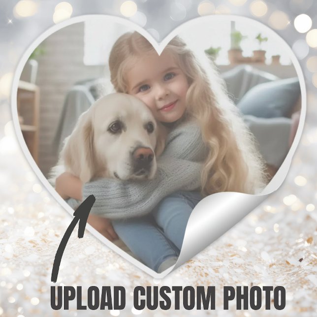 Upload Personalised Photo Gift Child Dog Pet Heart (Upload Personalized Photo Gift Child Dog Pet Heart Sticker.)