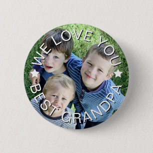 Upload photo - best grandpa 6 cm round badge