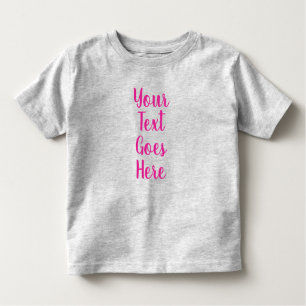 Upload Photo Custom Text Grey Create Your Own Baby Toddler T-Shirt