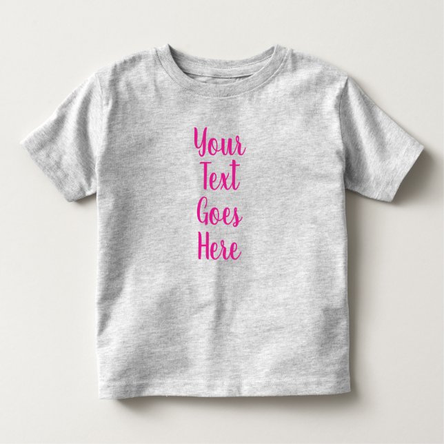 Upload Photo Custom Text Grey Create Your Own Baby Toddler T-Shirt (Front)