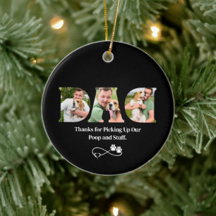 Upload Photo Happy Father's Day Funny Dog Owner Ceramic Ornament