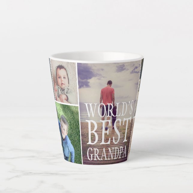 Upload photo world's best grandpa latte mug (Front)