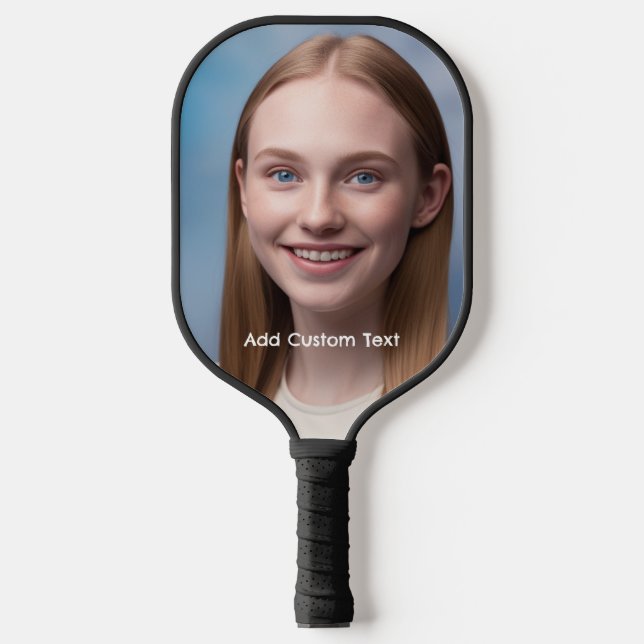 upload picture Custom Photo and Name Personalised  Pickleball Paddle (Front)