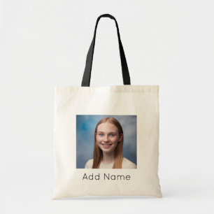 upload picture Custom Photo and Name Personalised  Tote Bag