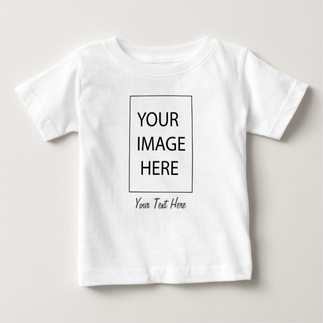 upload picture Custom Photo and text Personalised Baby T-Shirt (Front)