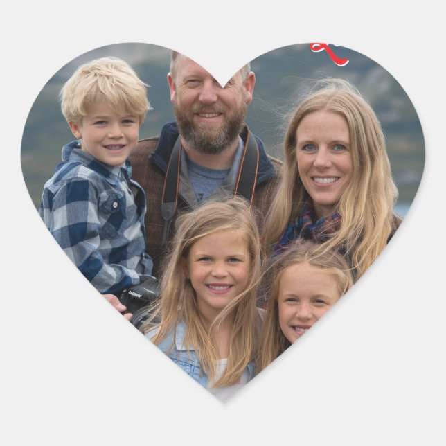 upload picture Custom Photo Happy Valentine's Day  Heart Sticker (Front)