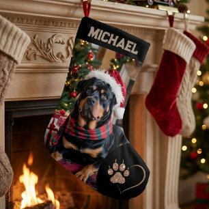 upload picture Dog Custom Photo text Personalised Small Christmas Stocking