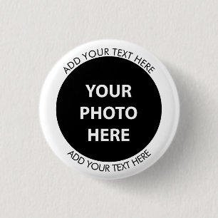 Upload Picture Photo & Add Text – Customise 3 Cm Round Badge