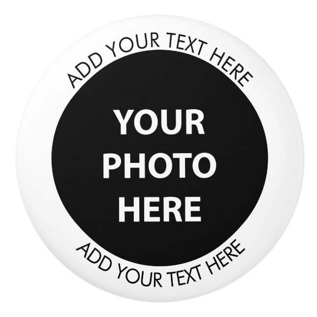 Upload Picture Photo & Add Text – Customise Ceramic Knob (Front)