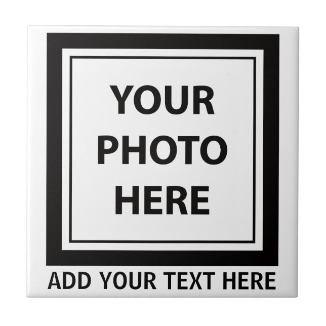Upload Picture Photo & Add Text – Customise Ceramic Tile (Front)