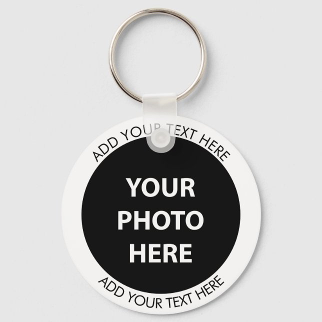 Upload Picture Photo & Add Text – Customise Key Ring (Front)