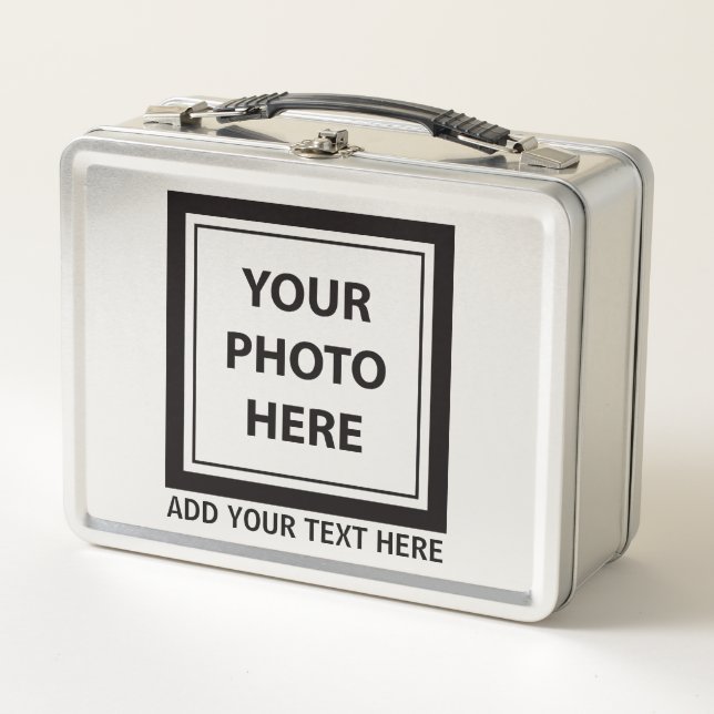 Upload Picture Photo & Add Text – Customise Metal Lunch Box (Front)
