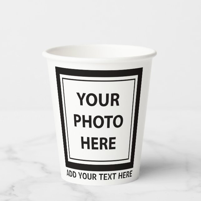 Upload Picture Photo & Add Text – Customise Paper Cups (Front)
