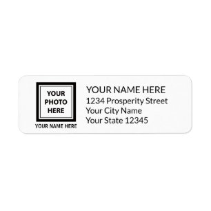 Upload Picture Photo & Add Text – Customise Return Address Label