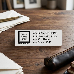 Upload Picture Photo & Add Text – Customise Return Address Label