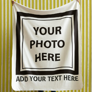 Upload Picture Photo & Add Text – Customise Sherpa Blanket