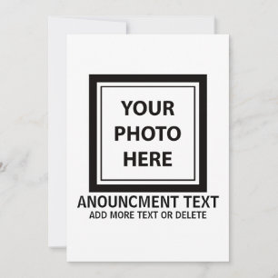 Upload Picture Photo & Add Text – Customise Simple Announcement