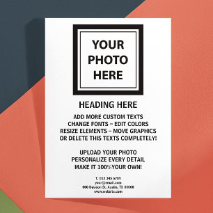 Upload Picture Photo & Add Text – Customise Simple Flyer
