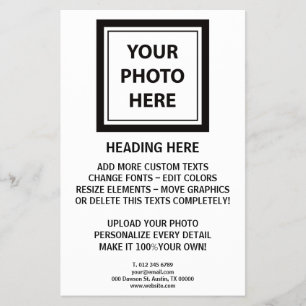 Upload Picture Photo & Add Text – Customise Simple Flyer