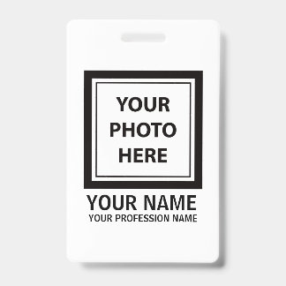 Upload Picture Photo & Add Text – Customise Simple ID Badge