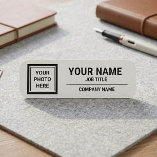 Upload Picture Photo & Add Text – Customise Simple Name Tag
