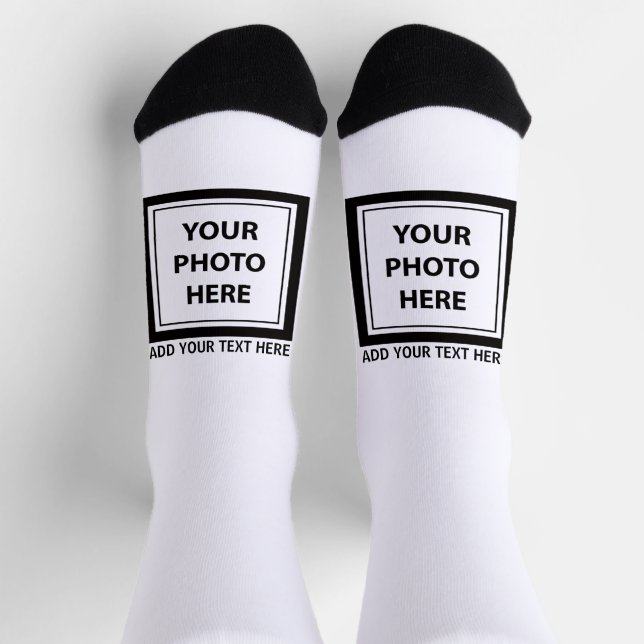 Upload Picture Photo & Add Text – Customise Socks (Top)