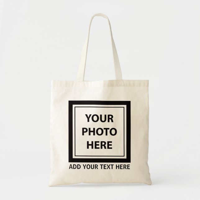 Upload Picture Photo & Add Text – Customise Tote Bag (Front)