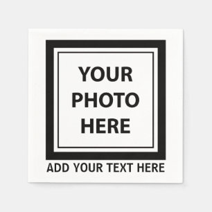 Upload Picture Photo & Add Text – Customize Napkin