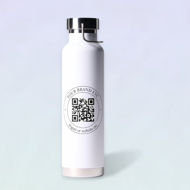 Upload QR Code & Customisable Text Water Bottle (Creator Uploaded)